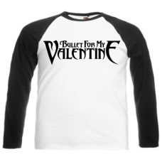 Лонгслів Bullet For My Valentine Logo реглан білий з чорними рукавами