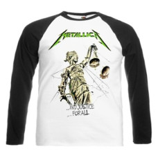 Лонгслів Metallica - And Justice For All реглан білий з чорними рукавами