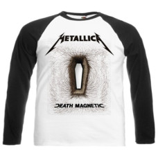 Лонгслів Metallica - Death Magnetic реглан білий з чорними рукавами