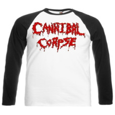 Лонгслів Cannibal Corpse Logo  реглан білий з чорними рукавами