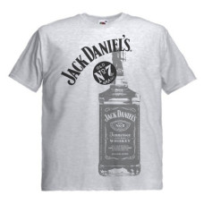 Футболка Jack Daniels Bottle світло-сіра меланжева