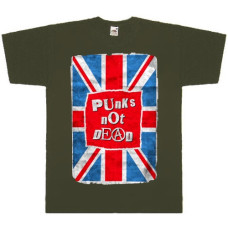Футболка Punks Not Dead оливкова