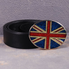 Ремінь шкіряний Flag Uk чорний