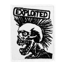 Нашивка The Exploited череп біла вишита