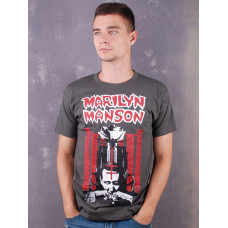 Футболка Marilyn Manson Poster (Guns) сіра