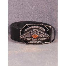 Ремінь шкіряний Коловорот Harley Davidson - Proud To Be An American чорний