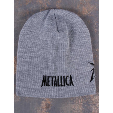 Шапка біні Metallica Logo вишита сіра