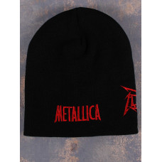 Шапка біні Metallica Red Logo вишита чорна