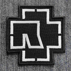 Нашивка Rammstein Cross біла вишита фігурна