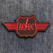 Нашивка AC/DC Old Logo Red вишита фігурна