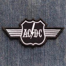 Нашивка AC/DC Old Logo White вишита фігурна