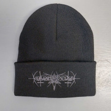 Шапка біні Nokturnal Mortum - Goat Horns Grey Logo вишита чорна