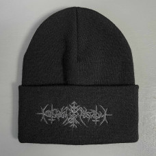Шапка біні Nokturnal Mortum - До лунарної поезії (To Lunar Poetry) Grey Logo вишита чорна