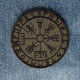 Нашивка Vegvisir у футарку чорна вишита кругла на липучці