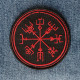 Нашивка Vegvisir червона вишита кругла на липучці