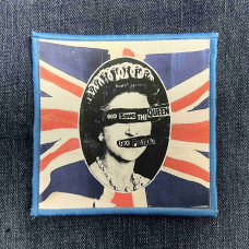 Нашивка Sex Pistols - God Save The Queen друкована блакитна кайма