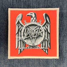 Нашивка Slayer Eagle On Red друкована біла кайма