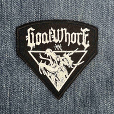 Нашивка Goatwhore White Logo With Dragon вишита фігурна
