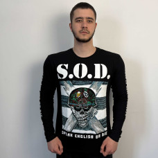 Лонгслів S.O.D. - Speak English Or Die (B&C) чорний