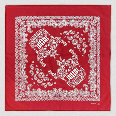 Бандана Коловорот Skull Mask And Paisley червона (білий принт)