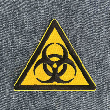 Нашивка Biohazard жовтий фон вишита трикутна