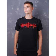 Футболка Nokturnal Mortum - Logo 2021 Red Molfa (FOTL) чорна