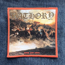 Нашивка Bathory - Blood Fire Death друкована червона кайма
