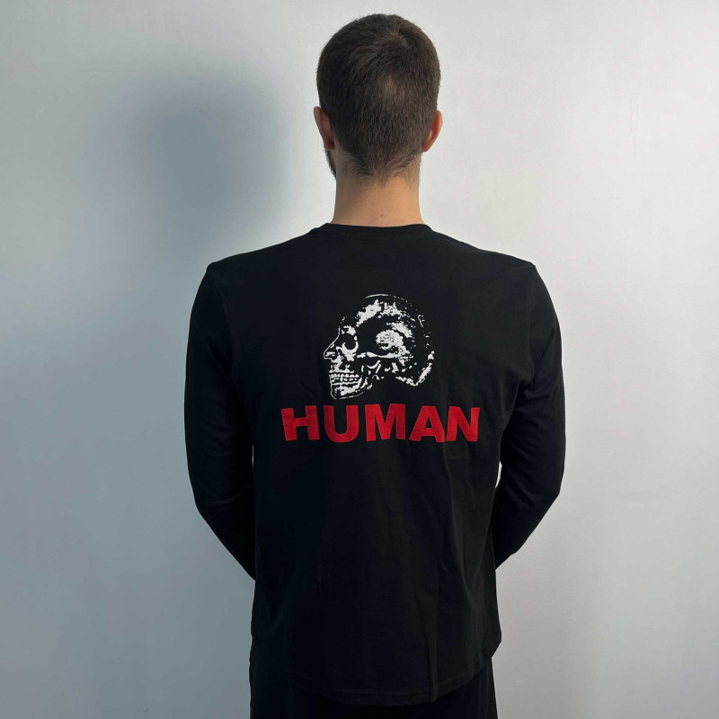 Лонгслів Death - Human (B&C) чорний