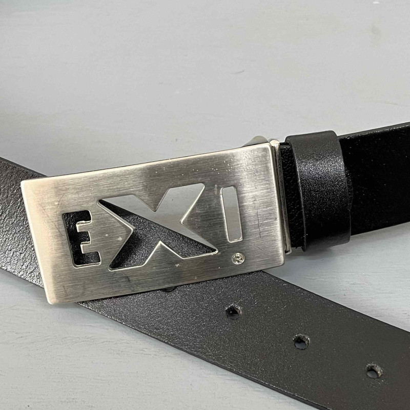 Ремінь шкіряний Exi чорний