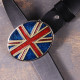 Ремінь шкіряний Flag Uk чорний