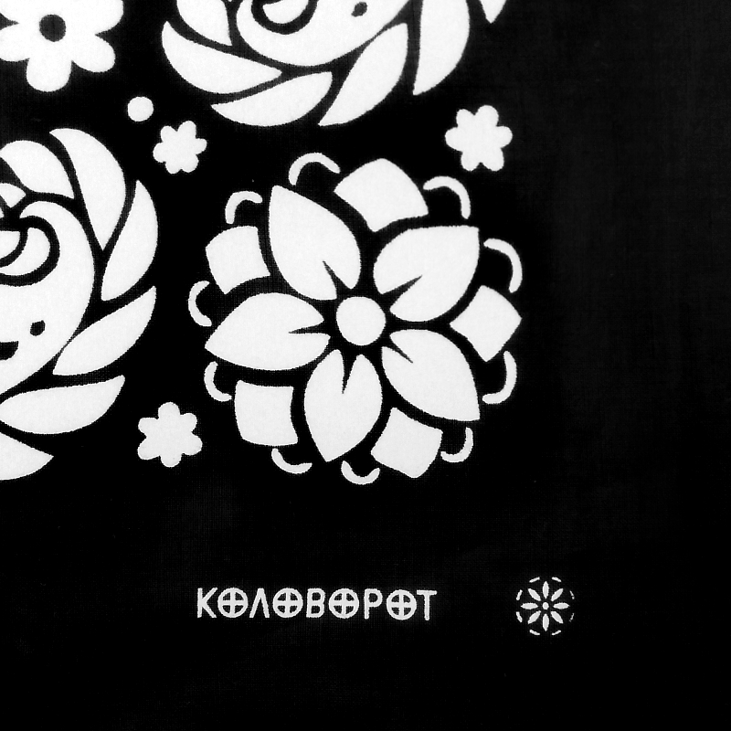 Бандана Коловорот Квіти чорна