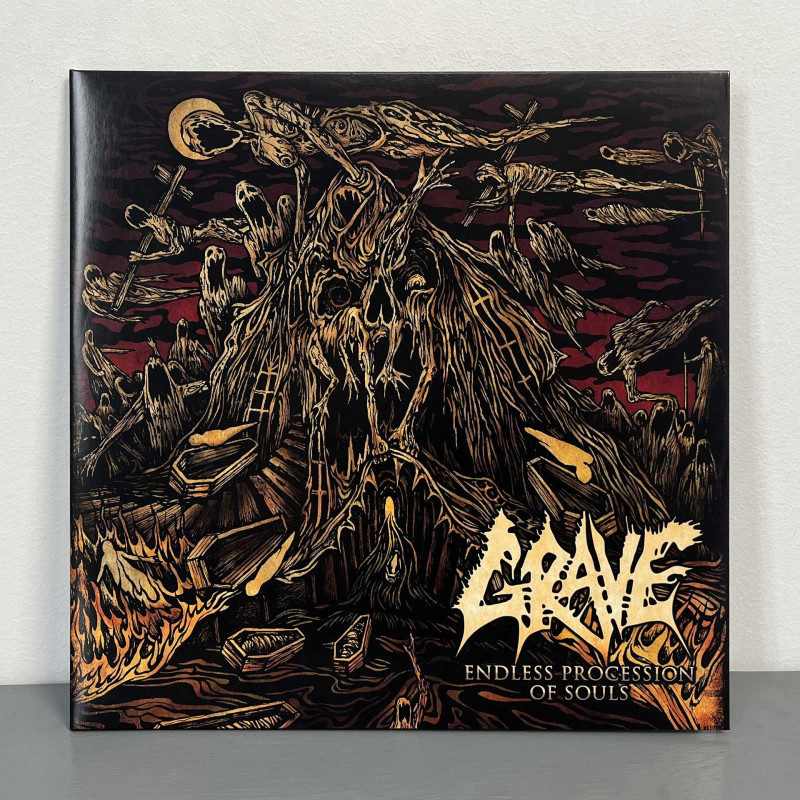 Grave - Endless Procession Of Souls LP (Gatefold Mustard With Heavy Red & Black Splatters Vinyl)