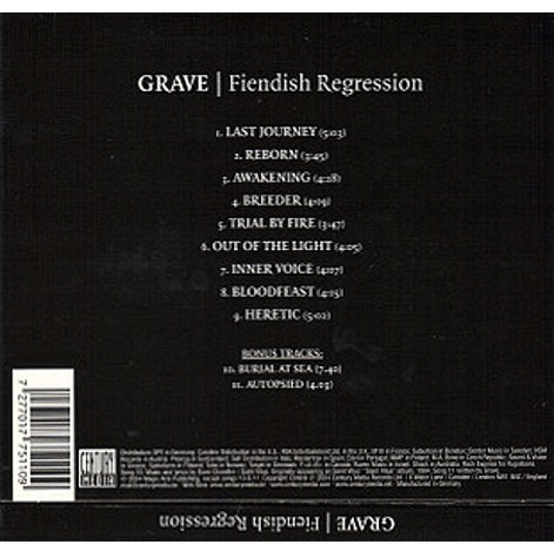 Grave - Fiendish Regression CD Slipcase
