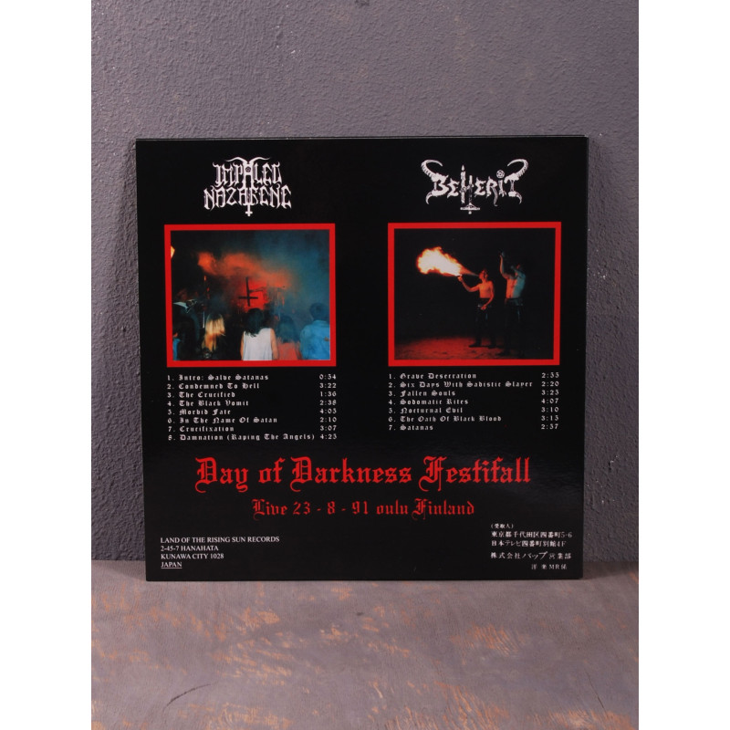 Impaled Nazarene / Beherit - Day Of Darkness Festifall LP (Transparent Red Vinyl)