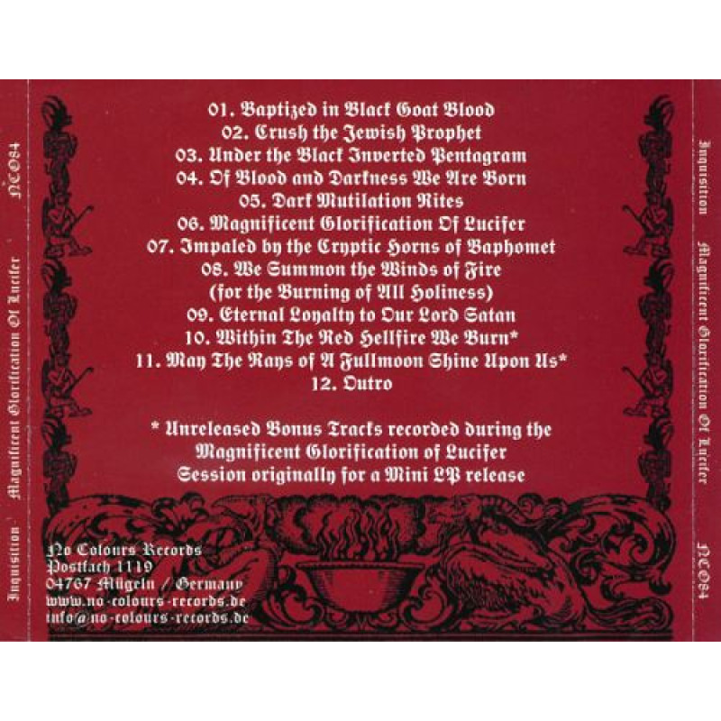 Inquisition - Magnificent Glorification Of Lucifer CD