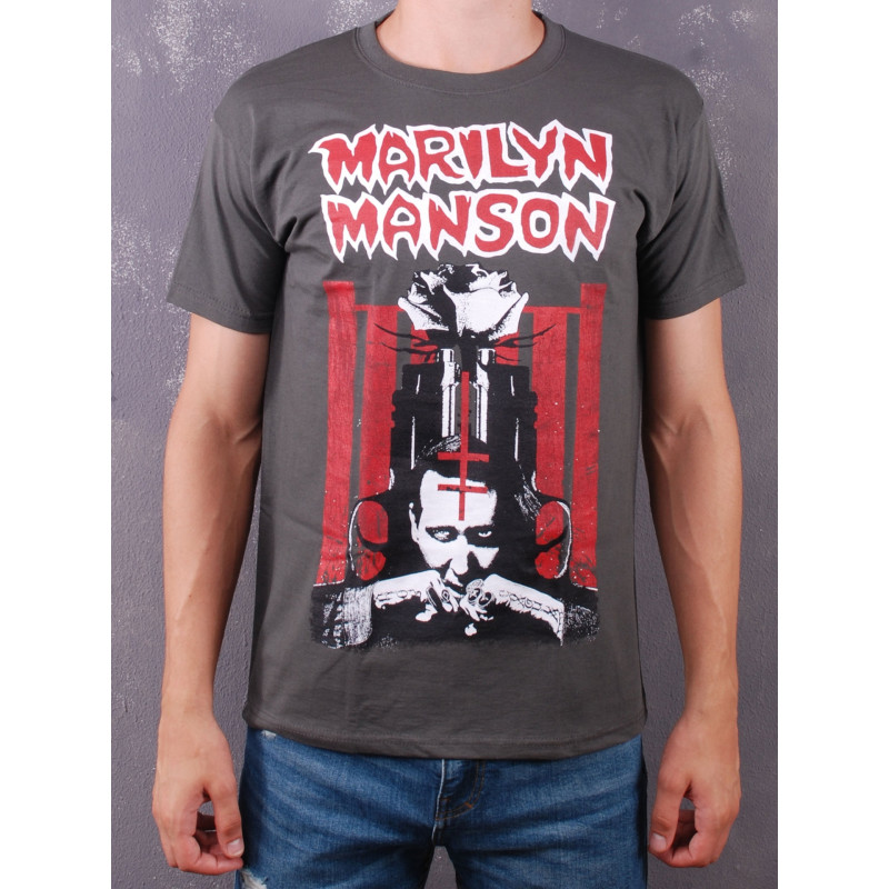 Футболка Marilyn Manson Poster (Guns) сіра