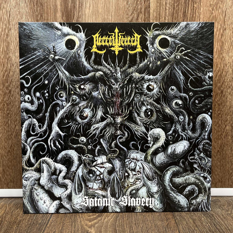 Necrowretch - Satanic Slavery LP (Gatefold Ultra Clear With Blue / Black Splatters Vinyl)