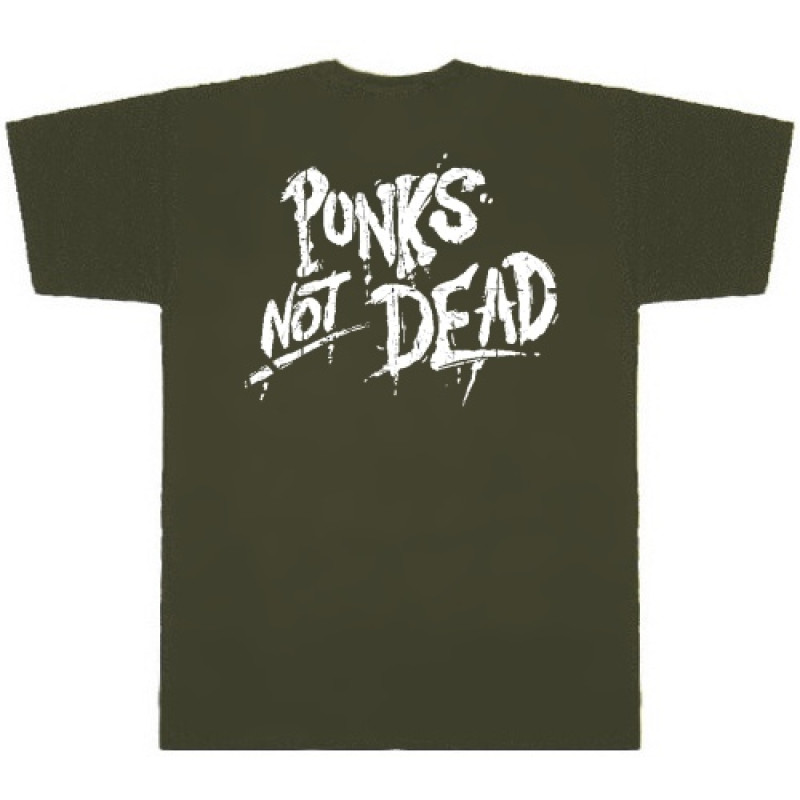Футболка Punks Not Dead оливкова