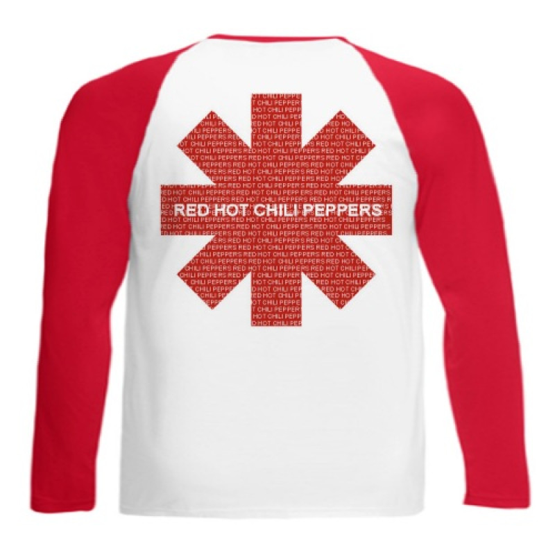Лонгслів Red Hot Chili Peppers реглан білий з червоними рукавами