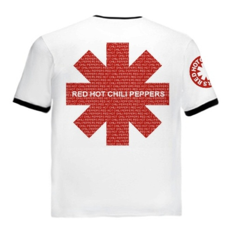 Футболка Red Hot Chili Peppers Ringer біла з чорним