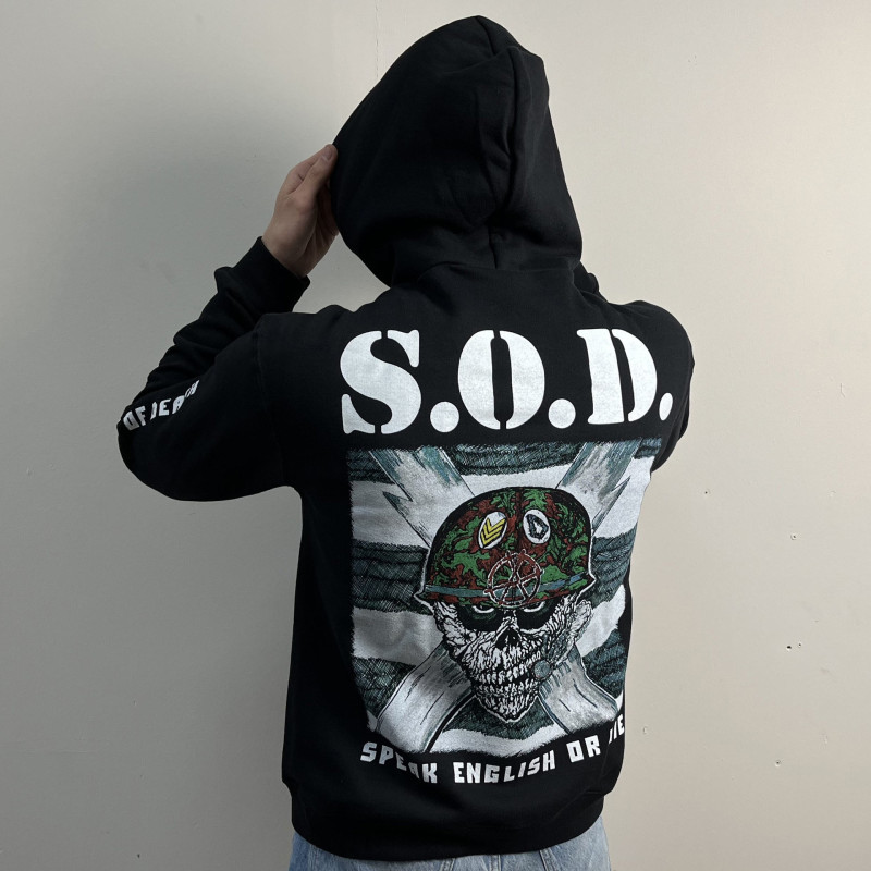 Худі S.O.D. - Speak English Or Die (B&C) чорне