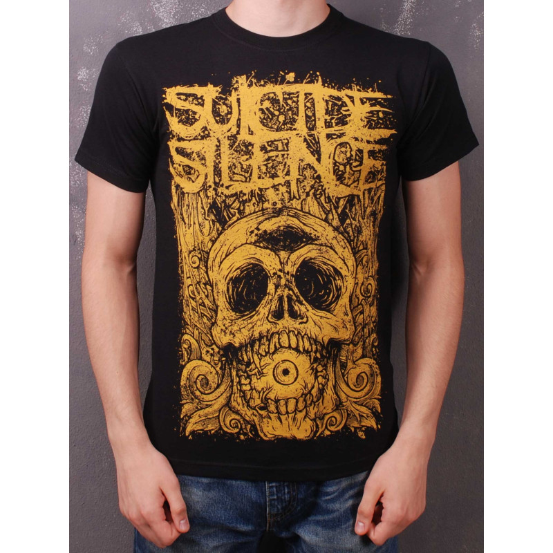 Футболка Suicide Silence - Skull жовтий принт