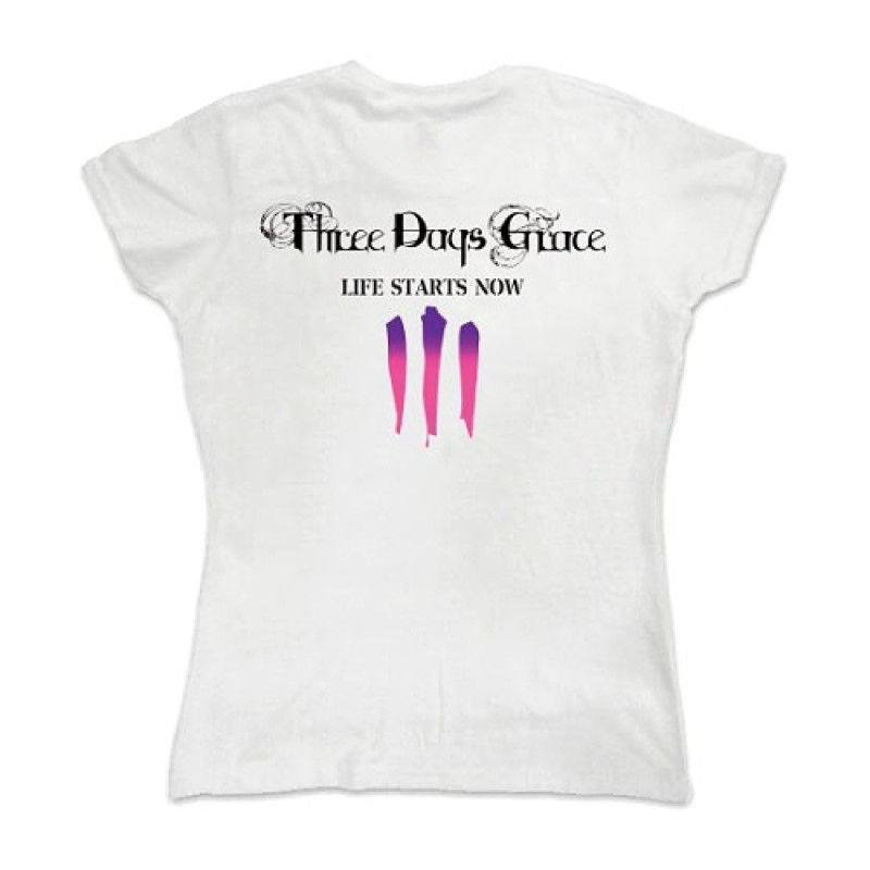 Футболка жіноча Three Days Grace - Life Starts Now біла