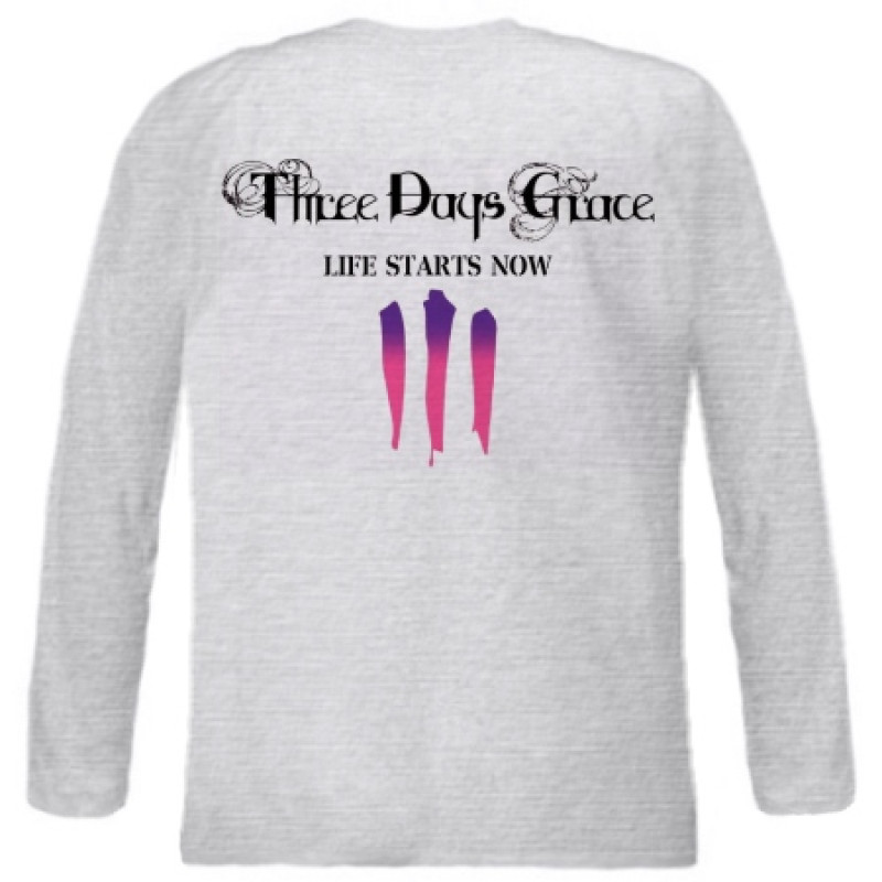 Лонгслів Three Days Grace - Life Starts Now (FOTL) світло-сірий меланж