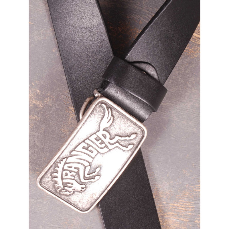 Ремінь шкіряний Коловорот Wrangler Horse Logo чорний