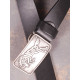 Ремінь шкіряний Коловорот Wrangler Horse Logo чорний