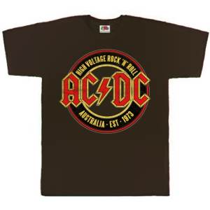 Футболка мужская AC/DC - AUSTRALIA-EST-1973 коричневая