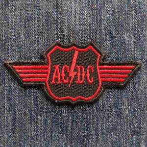 Нашивка AC/DC Old Logo Red вишита вирізана