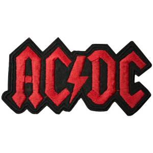 Нашивка AC/DC вышитая вырезанная (термонаклейка)