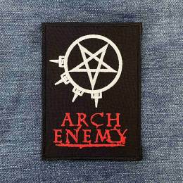 Нашивка Arch Enemy Red Logo With Pentagram вишита